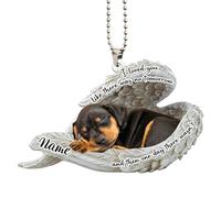 Dog Acrylic Ornament | Dog Sleeping Angel Ornament | 2D Cute Wings Acrylic Decor for Door, Party, Wall, Christmas Tree, Car Portable Travel-Friendly Long-Lasting Quality
