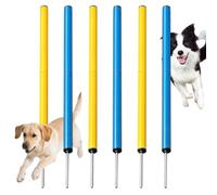 Dog Agility Equipment - 6 Pieces Adjustable Weave Poles With Stake