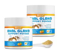 Dog Anal Gland Support Powder 120G, Supplément De Fibres en Poudre pour Le Soutien De La Glande Anale, Supplément De Fibres en Poudre Enrichi De Concombre, Probiotiques Et Enzymes Digestives