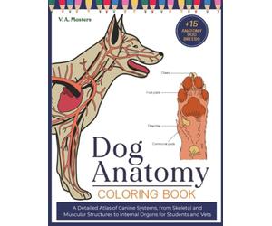 Dog Anatomy Coloring Book: A Detailed Atlas of Canine Systems, from Skeletal and Muscular Structures to Internal Organs for Students and Vets