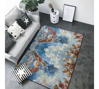 Dog Angel Ascension - Tapis d'intérieur antidérapant et lavable pour décoration de salon, chambre à coucher, salon, 203,2 x 147,3 cm