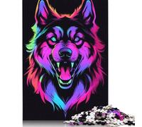 Dog Animal Neon Pet Friend Puzzle 1000 Pieces Cadeau Unique Jeu Éducatif Challenge Toy À De Qualité Supérieure Peinture Art pour Adultes Et Enfants À Partir De 12 Ans 1000pcs (75x50cm)
