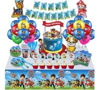 Dog anniversaire Fête Décoration Supplie,DogBannière, Assiettes, Gobelet, Serviettes de Table, Nappe, Cuillère, Fourchettes, C