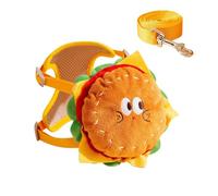 Dog Backpack Harness, Cute Hamburger Pet Saddle Bag, Adjustable Strap Vest with Storage Pouch, Pet Carrier for Walking, Hiking, Camping, Travel, Outdoor Adventure Gear, Yellow