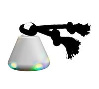 Dog Balls, Automatic Rolling Ball, Moving Interactive Toys with Sound and Light for Puppy Chewers, ABS, Cotton Rope Material, Small and Medium Dogs, Boredom Relieving Playtime Engagement, 8x8cm