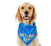 Dog Bandana, Triangle Birthday Scarf, 6.69x6.69 inches Adorable Adjustable Cotton Polyester, Comfort Bone Toy Accessory for Outdoor Running Celebration Blue Pink