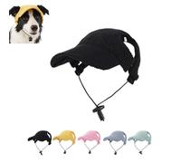 Dog Baseball Cap with Ear Holes, Adjustable Breathable Lightweight Small Medium Large Dogs (Black,S)