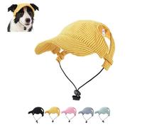 Dog Baseball Cap with Ear Holes, Adjustable Breathable Lightweight Small Medium Large Dogs (Yellow,XL)