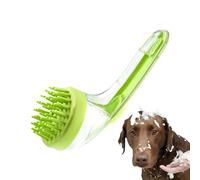 Dog Bath Brush, Cat Bathing Scrubber, Built-In Soap Dispenser, Gentle Massage Bristles, Pet Grooming Tool, Excellent for Puppies, Kittens, Home, Beach, or Travel Use, 7.09x2.76x2.95 Inches