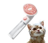 Dog Bath Brush, Handle Silicone Shampoo Dogs, Pet Grooming Massage Comb for Shedding and Washing, Gentle Scrubber Shower, Bathing, Short Hair, Long Coat, 3.54x2.99x7.68 Inches