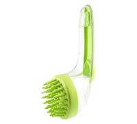 Dog Bath Brush, Pet Massage Grooming Tool with Shampoo Dispenser, Silicone Bristle Cleaner Comb, Gentle Shower Accessory, Ideal for Puppy Kitten Small Animals Bathing, 19x7x9.5cm