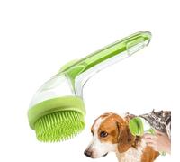 Dog Bath Brush, Pet Massage Tool, 7.4 Inches Silicone Bristle & Scrubber Cleaner, Ergonomic Handle for Indoor, Bathing, Shower Spa, Suitable to Kitten, and Horses Grooming