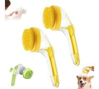 Dog Bath Brush with Soap Dispenser,automatic Foaming Soap Dispenser Dog Bath Brush Long Handle,Non-Scratch Wet/Dry Pet Washing Brush for Dogs/Cats,Pet Washing & Showering-C-2pcs