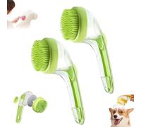 Dog Bath Brush with Soap Dispenser,automatic Foaming Soap Dispenser Dog Bath Brush Long Handle,Non-Scratch Wet/Dry Pet Washing Brush for Dogs/Cats,Pet Washing & Showering-B-2pcs
