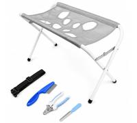 Dog Bath Holder for Small Dogs, Foldable Pet Bathing Stand with 8 Leg Openings, Adjustable Restraint Straps, Up to 10 kg Grooming Stand for Cats, Puppies, Washing and Nail Trimming, Brushing (C)