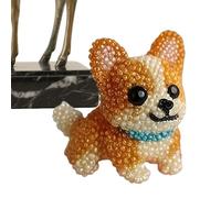 Dog Bead Embroidery Kit - Animal Craft for Girls Women Teens Adults | Complete Ornament Making Set with Beads Threads Needles Canvas, Creative Sewing Art For or Pet Lovers, 7.87x5.91x1.57 in
