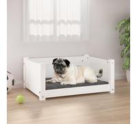 Vidaxl Lit Pour Chien Blanc 65,5x50,5x28 Cm Bois De Pin Solide