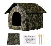 Dog Bed - Folding Weatherproof Cat Beds for Outdoor Comfort, Warm Windproof Cave with Cozy Bedding, Pet Cushion for Kitten, Puppies, Winter, Sleeping, Patio, Balcony, Backyard, 16.14x16.14in