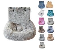 Dog Bed for Car, Car Seat Dog Bed with Safety Straps, for Large&Small Dogs, Pets Bed for Travel with Thick Cushion Removable and Easy to Clean (F,l)