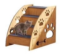 Dog Bed Stairs, Dog Steps Pet Stairs Dog Ramp, High Bed Climbing Dog Bed Steps, Non Slip Wooden Dog Stairs, High Density Foam Pet Ramp, Easy to Use, Portable for Pets Training