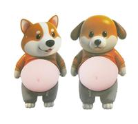 Dog Belly Sticker Set - Soft 3D Squeezable Decals, Cartoon Adhesive Decoration Item, Fun Creative Craft Accessory Tool, Colorful Peel Stick Art Collection | Children Activity, Adult Hobby, Journal