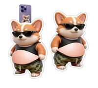 Dog Belly Stickers - Portable Decorative Decals for Personal Accessories | Silicone Self Adhesive Padding with Anti Collision Surfaces, Cute Animal Embellishments for Laptops Bottles Journals Handles