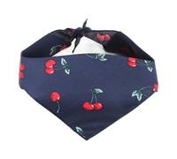 Dog Bibs for Eating | Cotton Machine Washable Pet Bib Scarf with Cherry Print | Adjustable Dog Bib for Small Medium Dogs/Birthday Party/Photo Prop | Soft Breathable Drool Bib (S)