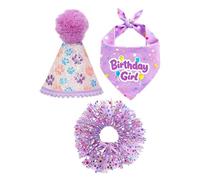 Dog Birthday Outfit, Cute Hat Dress, Bandana Large Medium Small with Tutu Skirt Accessory, Pet Party Costume, Girl Dogs Dress with Fun Design, Adults Lovers Families Friends Women Celebration