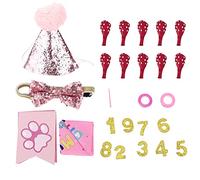 Dog Birthday Party Decorations Set | Pet Birthday Outfit with Hat / Scarf / Bow Tie | 17 Banners & 10 Balloons for Small Medium Large Dogs