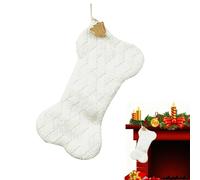 Dog Bone Christmas Stocking, Festive Holiday Hanging Decor, Decorative Pet Theme Stocking Pendant for Home and Office Use, Seasonal Ornament for Mantel, Wall, Window and Staircase Display