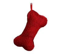 Dog Bone Christmas Stocking, Festive Holiday Hanging Decor, Decorative Pet Theme Stocking Pendant for Home and Office Use, Seasonal Ornament for Mantel, Wall, Window and Staircase Display