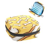 Dog Bone Doodle Sac de rangement pour serviettes hygiéniques sans couture avec fermeture éclair pour serviettes hygiéniques pour filles et femmes