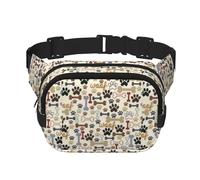 Dog Bones Paw Sac banane tendance unisexe pour l'entraînement, la course, les voyages et la randonnée, Noir , Taille unique