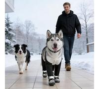 Dog Boots - Suspender Pet Leggings, Anti Slip Protective Footwear, Adjustable Waterproof Breathable Gear, Outdoor Ice Snow Guard, Animal Apparel Accessory, Small Medium Large Suit