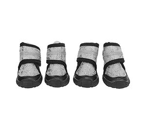 Dog Boots Traction - Grip Adjustable | Reflective Pet Shoes for Small Medium Large Dogs | Weather - Guard Outdoor Booties for Walking/Hiking/Snow (60 Yards)