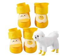 Dog Boots Waterproof, Anti Slip Dog Boots, Silicone Puppy Boots, Cute Pet Shoes with Easy to Wear and Sturdy Design for Walks in Wet Or Snowy Conditions, Silicone 4 Pieces