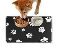 Dog Bowl Mat - 50x30cm Non-Slip Absorbent Quick Dry Drinking Dish Pad, Cat