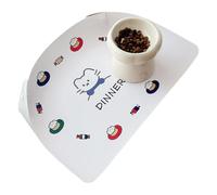 Dog Bowl Mat, Non Slip Feeding Pad, PU Leather Raised Edge Pet Fountain Mat with Spill Proof System Design Structure, Floor Protection Accessory with Stable Hold Build, Home Pet Feeding for Travel Use