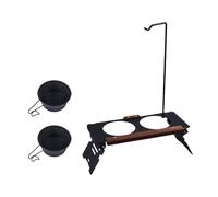 Dog Bowl Stand, multifonctionnel métal Pet Feeder, avec lampe Rack, voyage Friendly Design, Stable Elevated Base, Perfect for Car Show Mountaineering Outdoor Indoor Use