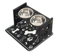 Dog Bowls Elevated,Wood Raised Adjustable Pet Waterer with Splash Guard,Cat Food and Water Bowl Set | for Outdoor Indoor VDrinking Watering Daily Travel