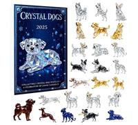 Dog Calendar - Crystal Advent 2025, 24 Day Acrylic Pendant, Christmas Tree Charm Set, Count Down Fun, Home Car Rearview Mirror Wall, Adult Kid Vacation Decor, Window Door Display