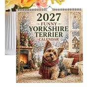 Dog Calendar Cute Yorkshire Terrier - 12 Month Wire Binding Funny Planner | Funny Planner Animal Wall Decor for Home Office School Living | Room Study Classroom Library Dog Calendar Cute Yorkshire 12