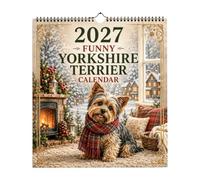 Dog Calendar Planner, Yorkshire Terrier Wall Decor, 2027 Monthly Organizer, | Funny Puppy Calendar Schedule 29.7x21cm, For Home Office School Living Room Study Classroom Library