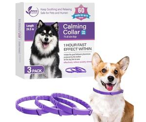 Dog Calming Collar - ABS, réglable pheromone collar | 3 colliers de chien calminage, réduces, Scratching, And Behavioral Issues For Travel, Noise, New Environments, Home, Training, Pet Comfort