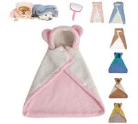 Dog Cape Blanket,Warm Coral Fleece Dog Shawl with Hood,Pet Cape Blanket for Dogs and Cats,Cats Cold Weather Coat Wraps for Indoor Relaxing & Outdoor Walking (Pink1, M)