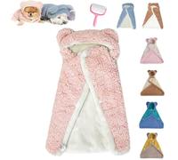 Dog Cape Blanket,Warm Coral Fleece Dog Shawl with Hood,Pet Cape Blanket for Dogs and Cats,Cats Cold Weather Coat Wraps for Indoor Relaxing & Outdoor Walking (Pink, M)