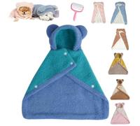 Dog Cape Blanket,Warm Coral Fleece Dog Shawl with Hood,Pet Cape Blanket for Dogs and Cats,Cats Cold Weather Coat Wraps for Indoor Relaxing & Outdoor Walking (Blue1, M)