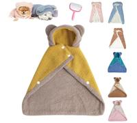 Dog Cape Blanket,Warm Coral Fleece Dog Shawl with Hood,Pet Cape Blanket for Dogs and Cats,Cats Cold Weather Coat Wraps for Indoor Relaxing & Outdoor Walking (Coffee1, S)