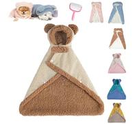 Dog Cape Blanket,Warm Coral Fleece Dog Shawl with Hood,Pet Cape Blanket for Dogs and Cats,Cats Cold Weather Coat Wraps for Indoor Relaxing & Outdoor Walking (Beige, L)