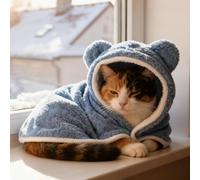 Dog Cape Blanket - Warm Fleece Lined Coat Jacket Hoodie, Winter Christmas Halloween Pet Cape Blanket, Sleeping Robe Pajama, Super Hooded Pet Coat for Dogs Cats Puppy